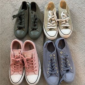 Converse Low Top Sneakers Set - Olive, Beige, Pink, Slate Blue